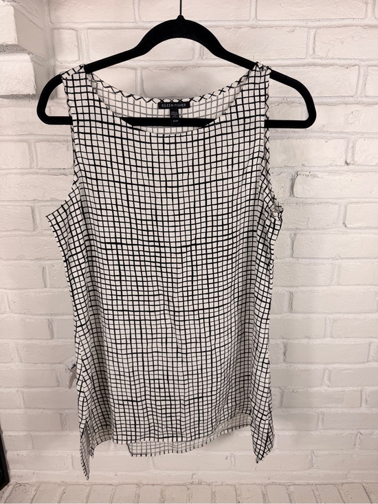 Eileen Fisher Tops - Eileen Fisher Silk Blend Windowpane Grid Sleeveless Tunic Top XS‎